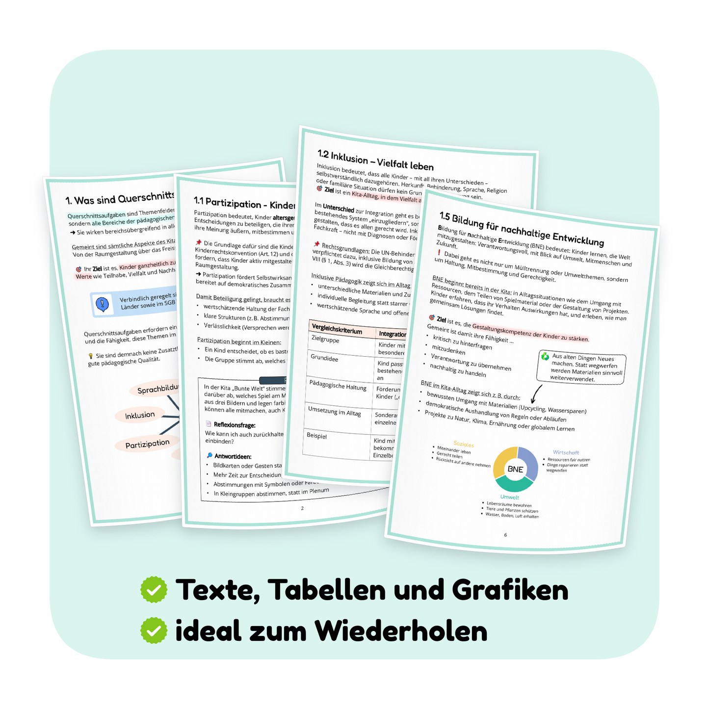 Seitenvorschau der PDF-Zusammenfassung „Die 7 Querschnittsaufgaben“ | ErzieherWissen