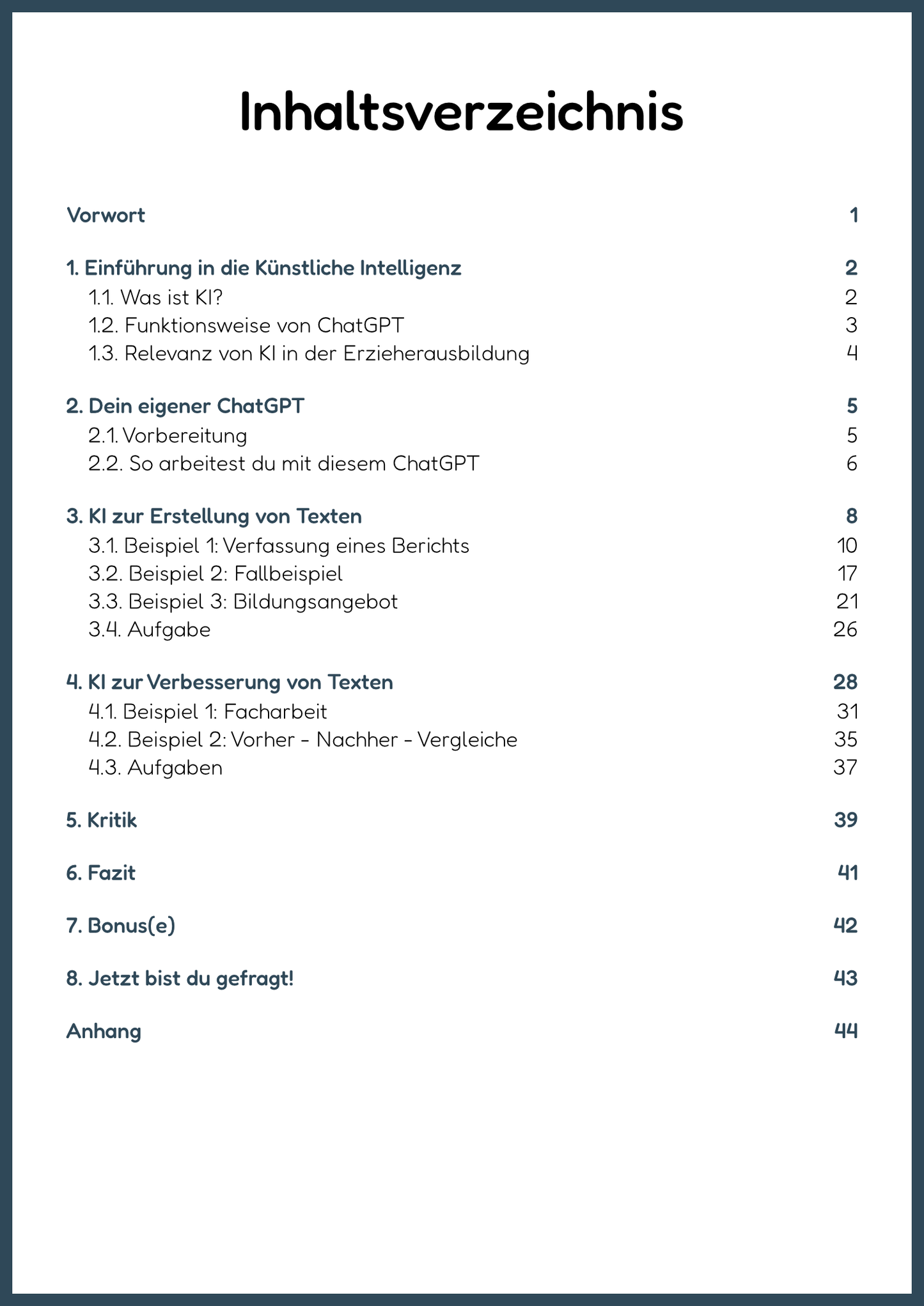 ChatGPT Workbook für die Erzieherausbildung: Texterstellung & Verbesserung