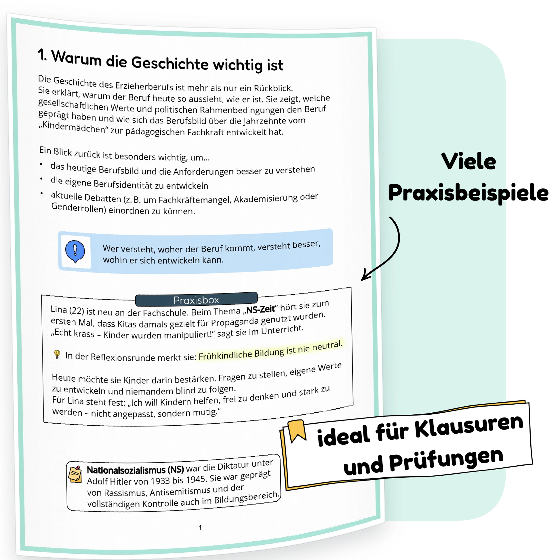 Praxisbeispiel aus der PDF-Zusammenfassung „Die Entwicklung des Erzieherberufs“ für die Erzieherausbildung - ErzieherWissen