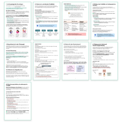 Vorschau mehrerer Beispielseiten aus der PDF-Zusammenfassung „Das Bild vom Kind“ für die Erzieherausbildung | ErzieherWissen