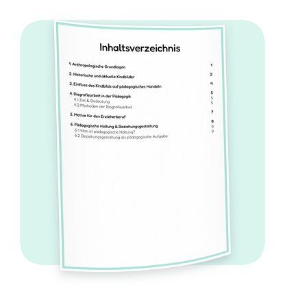 Inhaltsverzeichnis der PDF-Zusammenfassung „Das Bild vom Kind“ | ErzieherWissen