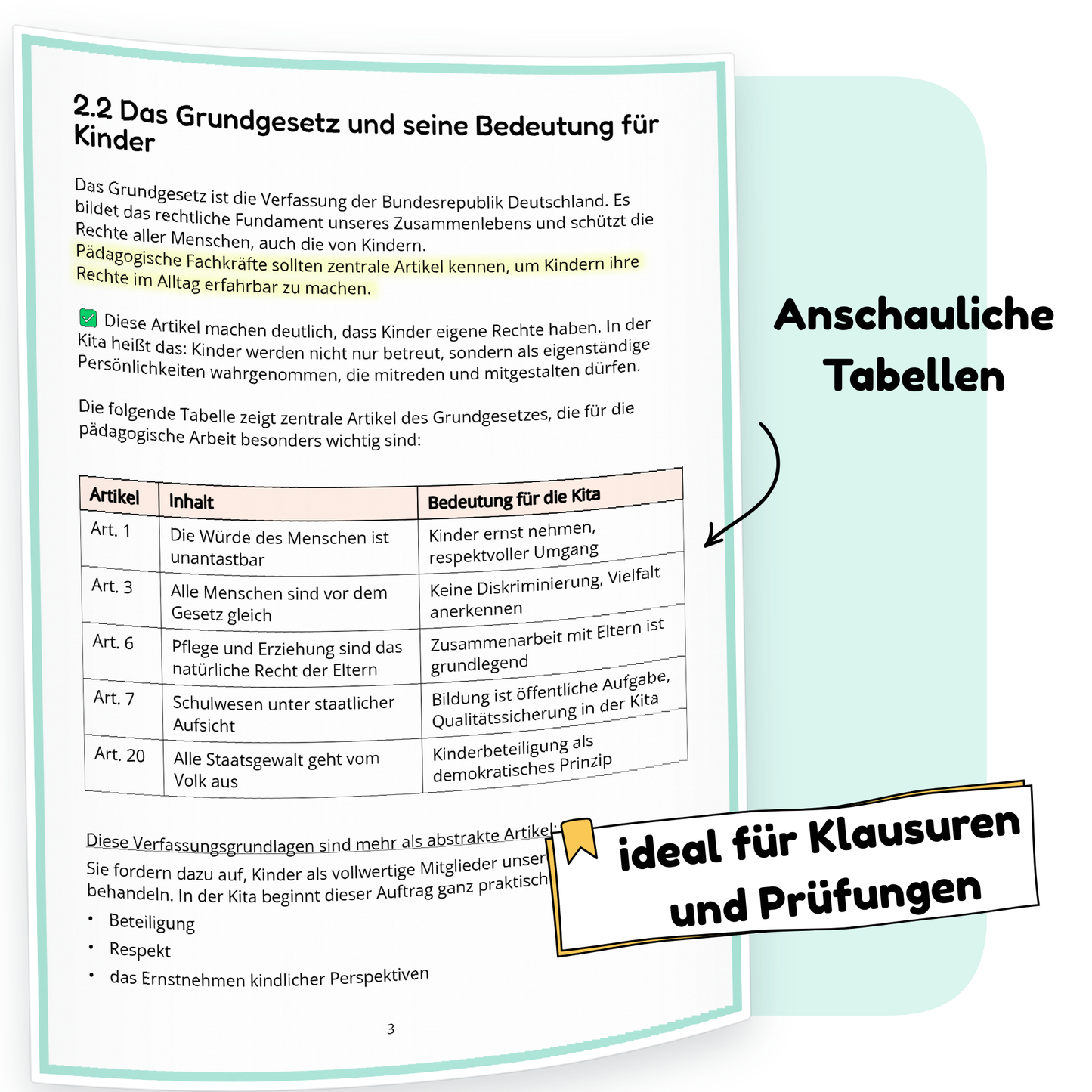 Beispielseite der PDF-Zusammenfassung „Demokratie & Politik in der Kita“ | ErzieherWissen