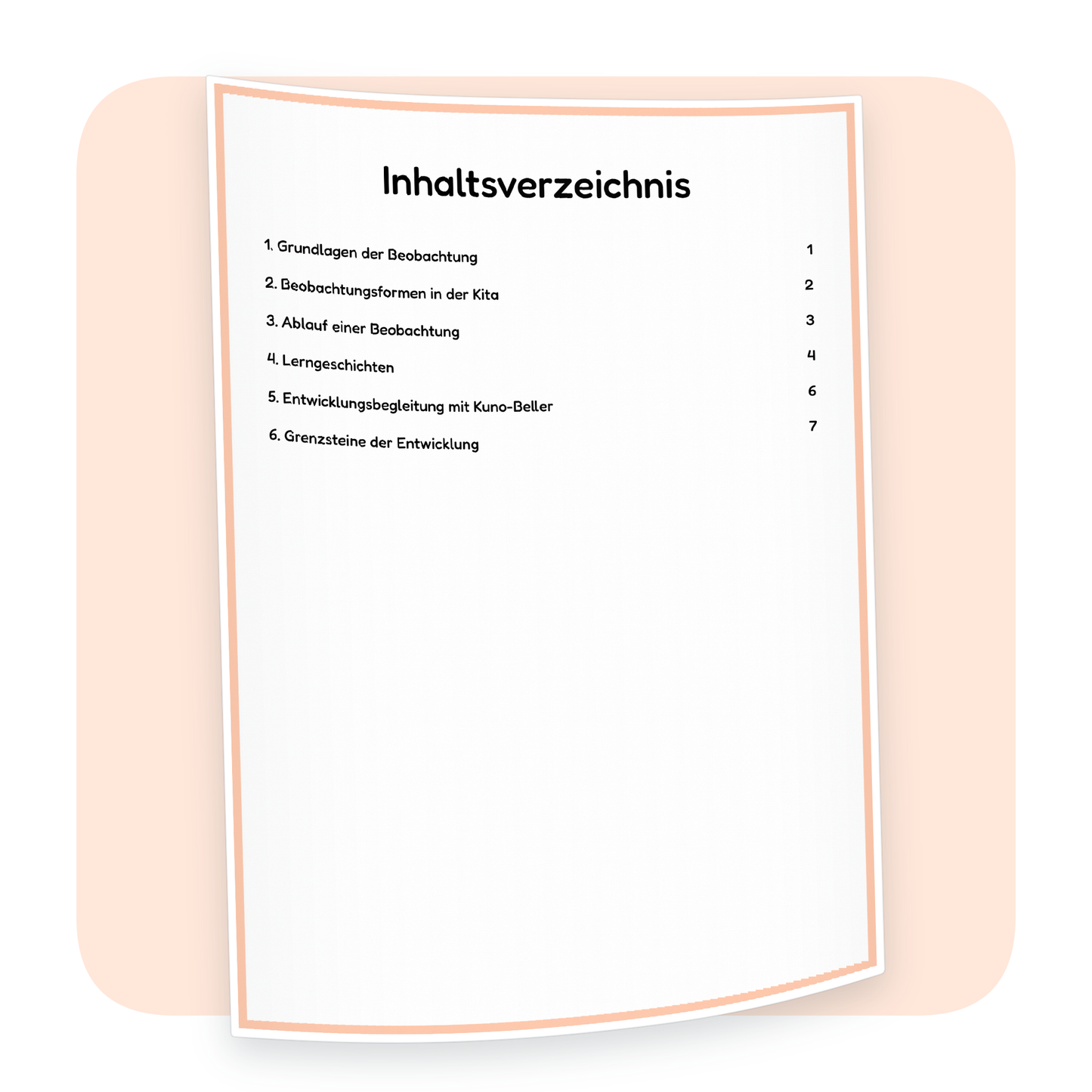 Inhaltsverzeichnis der PDF-Zusammenfassung „Beobachtung in der Kita“ | ErzieherWissen