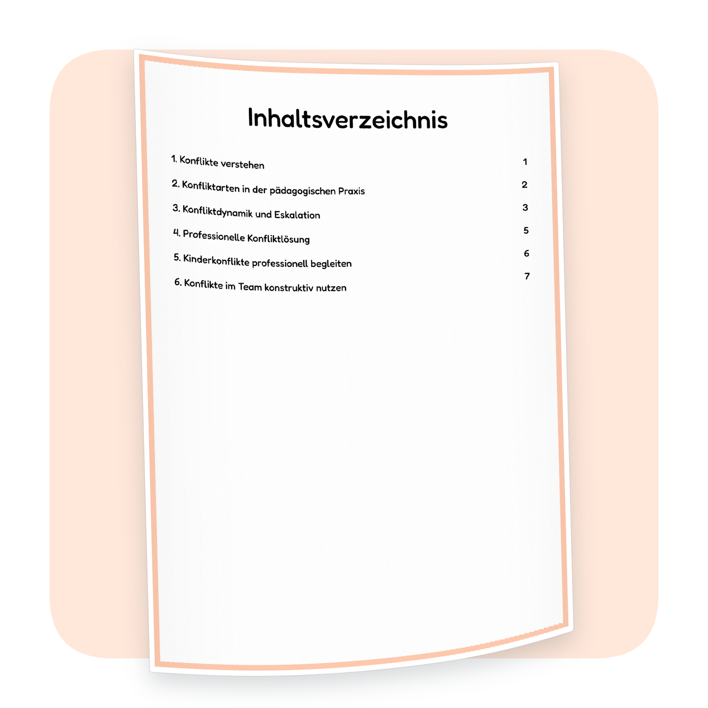 Inhaltsverzeichnis der PDF-Zusammenfassung „Konflikte in der Kita“ | ErzieherWissen