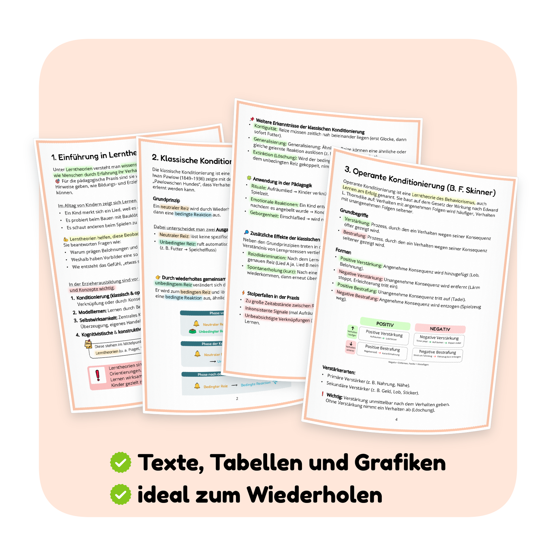 Seitenvorschau der PDF-Zusammenfassung „Lerntheorien Teil 1“ | ErzieherWissen