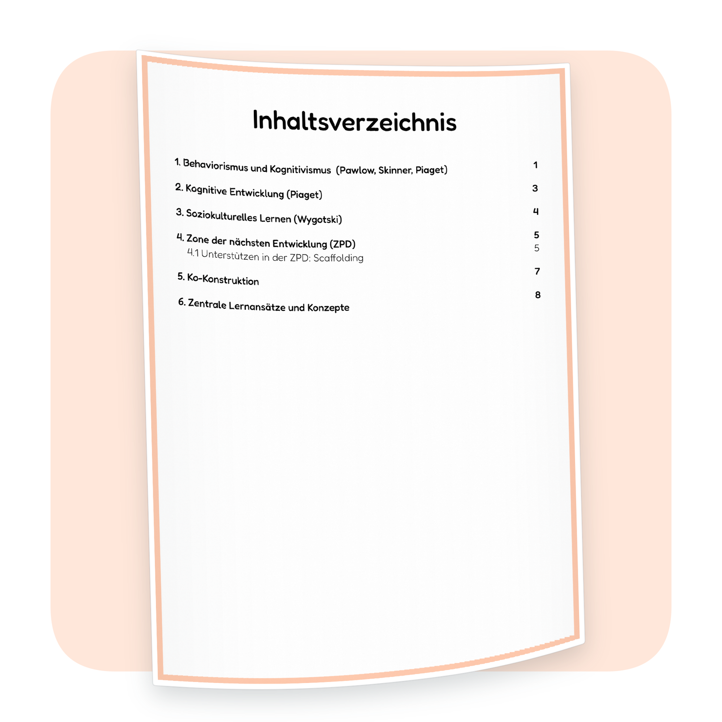 Inhaltsverzeichnis der PDF-Zusammenfassung „Lerntheorien Teil 2“ | ErzieherWissen