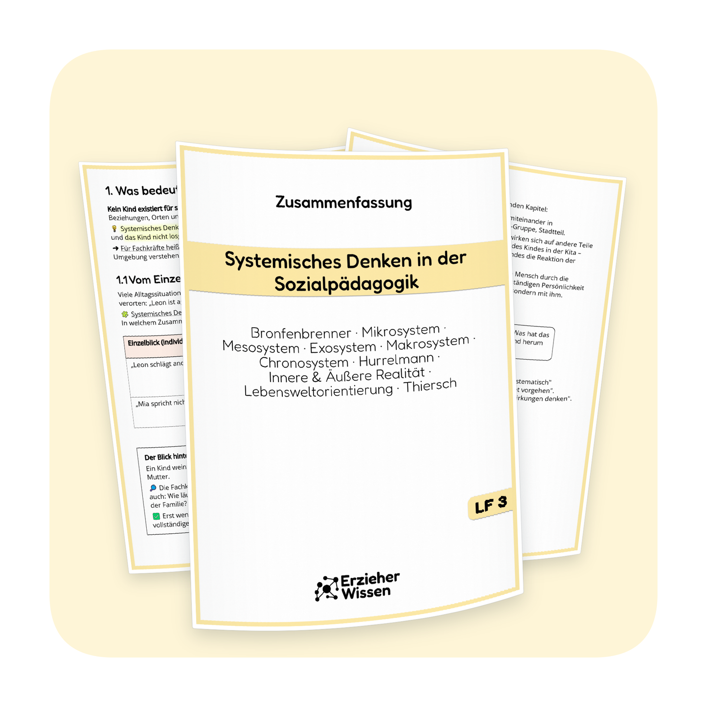 Produktübersicht der PDF-Zusammenfassung „Systemisches Denken in der Sozialpädagogik“ | ErzieherWissen