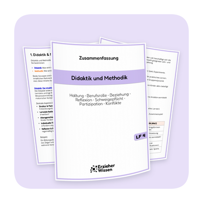 Produktübersicht der PDF-Zusammenfassung „Didaktik und Methodik“ | ErzieherWissen