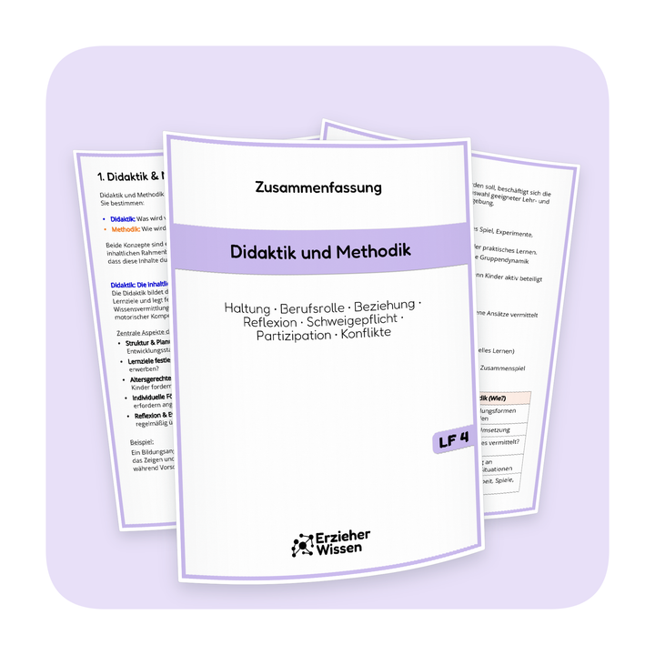 Produktübersicht der PDF-Zusammenfassung „Didaktik und Methodik“ | ErzieherWissen