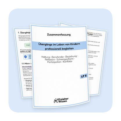 Produktübersicht der PDF-Zusammenfassung „Übergänge im Leben von Kindern“ | ErzieherWissen