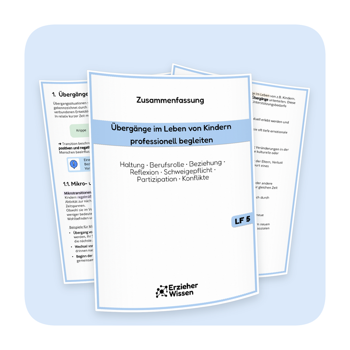 Produktübersicht der PDF-Zusammenfassung „Übergänge im Leben von Kindern“ | ErzieherWissen