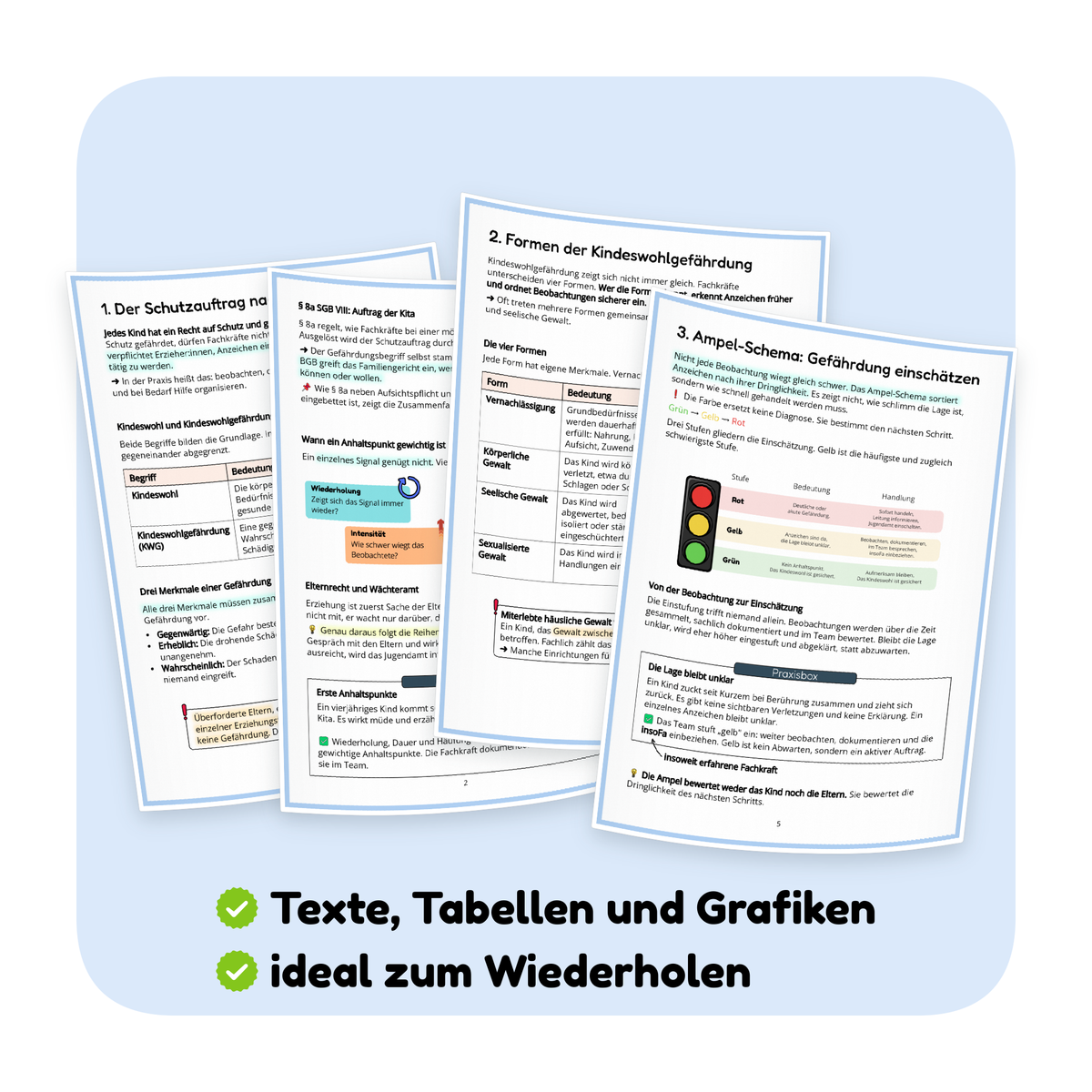 Seitenvorschau des PDF-Lernskripts „Schutzauftrag bei Kindeswohlgefährdung § 8a“ | ErzieherWissen